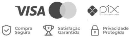 Visa, Mastercard, Pix · Compra segura, Satisfação garantida, Privacidade protegida