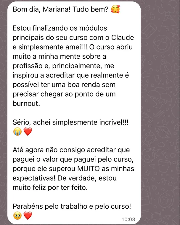 Depoimento de aluna