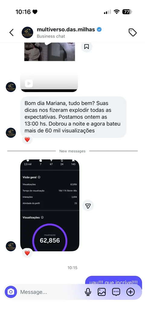 Depoimento de aluna